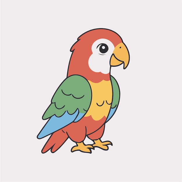 Vector illustration of a cute Parrot for toddlers books