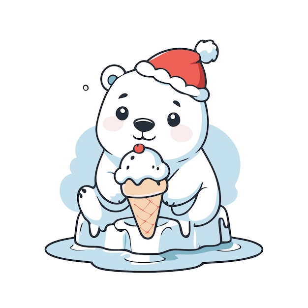 Vector vector illustration of a cute polarbear for children story book