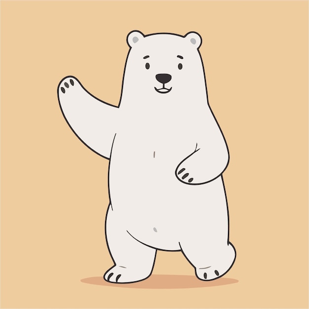 Vector illustration of a cute Polarbear for toddlers books