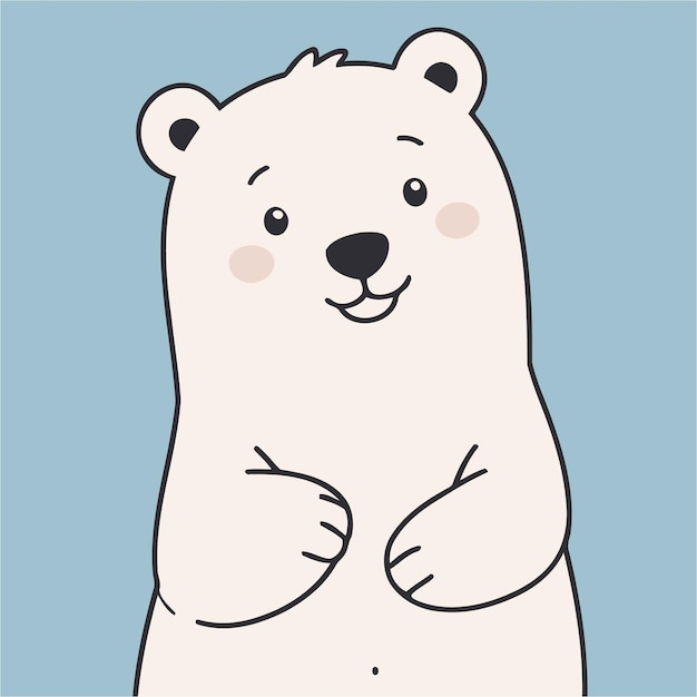 Vector illustration of a cute Polarbear for toddlers books