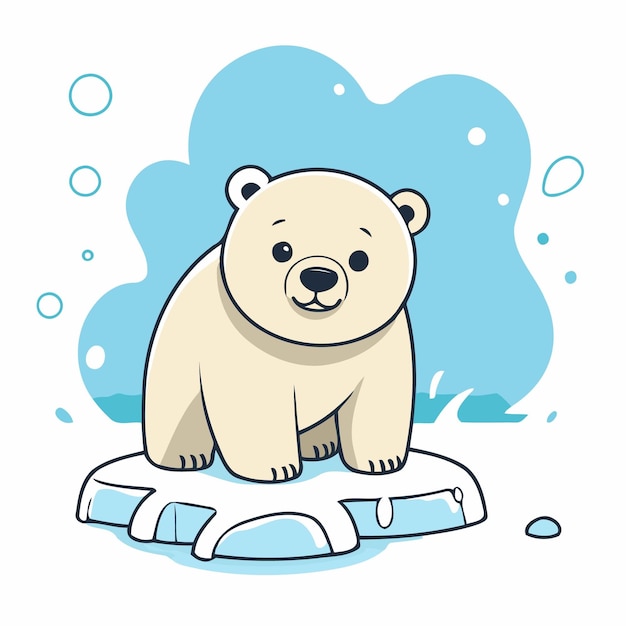 Vector vector illustration of a cute polarbear for toddlers books