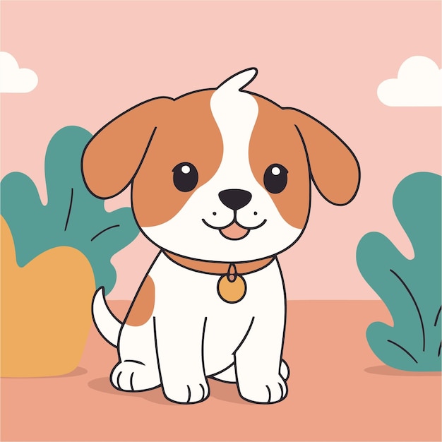 Vector vector illustration of a cute puppy for kids