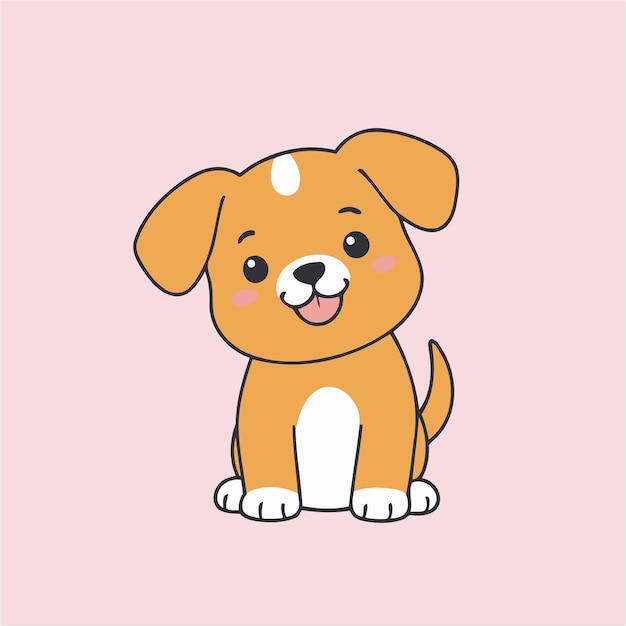 Vector vector illustration of a cute puppy for kids