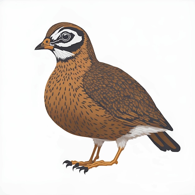 Vector illustration of cute quail bird head icon