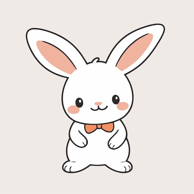 Vector vector illustration of a cute rabbit for toddlers