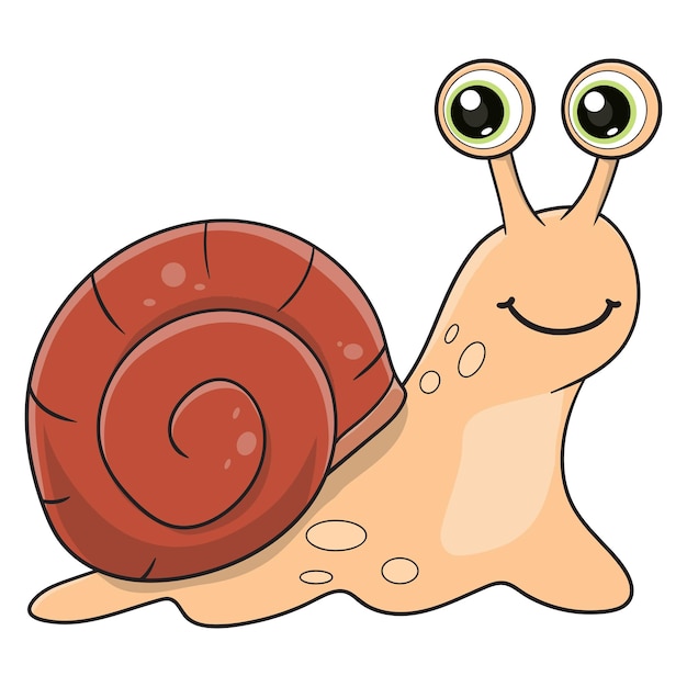 Vector illustration of cute snail cartoon