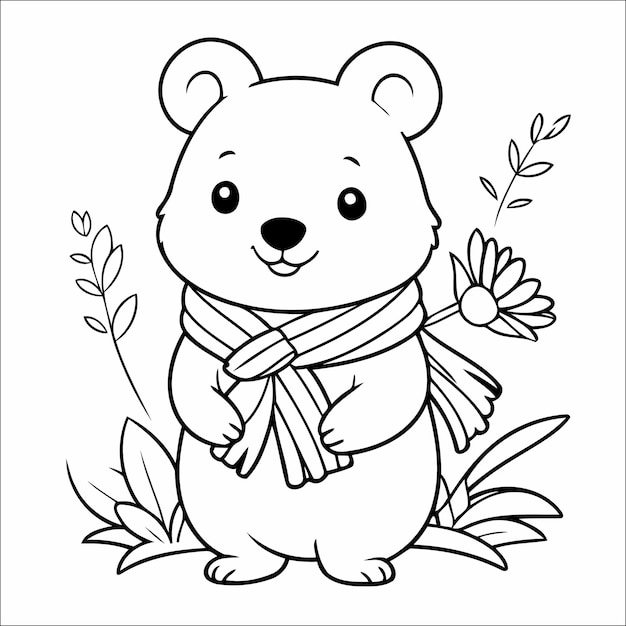 Vector illustration of cute Turtle coloring page for kids