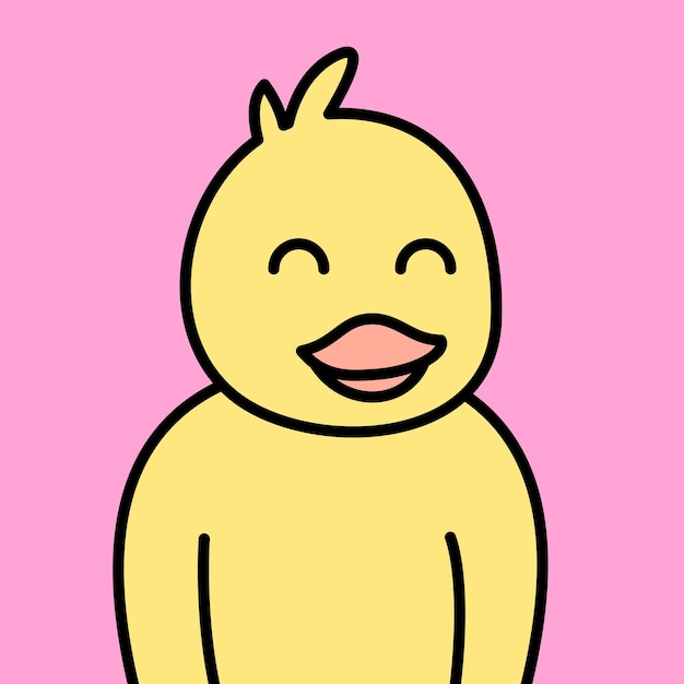 Vector illustration of cute yellow duck