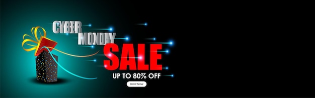 Vector illustration for cyber Monday offer sale banner poster flyer card