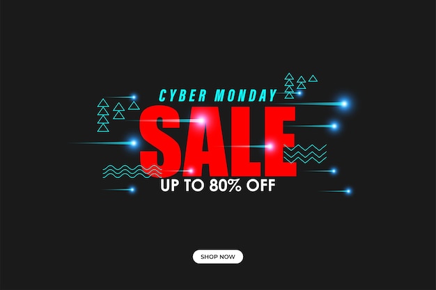 Vector illustration for cyber Monday offer sale banner poster flyer card