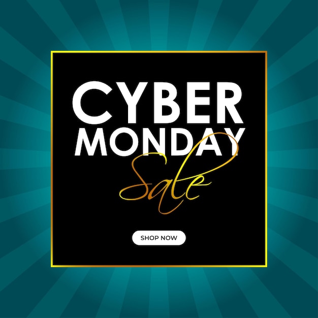 Vector illustration for cyber Monday offer sale banner poster flyer card