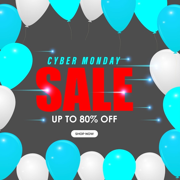 Vector illustration for cyber Monday offer sale banner poster flyer card