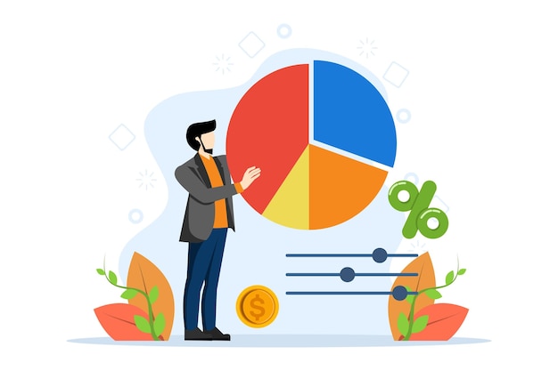 vector illustration of data research and analysis information graph for business