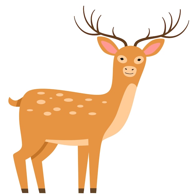 Vector illustration of a deer in a flat style