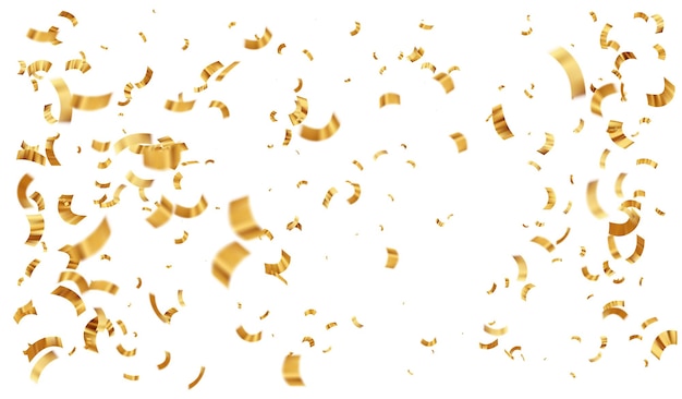 Vector illustration defocused gold confetti isolated on a transparent background