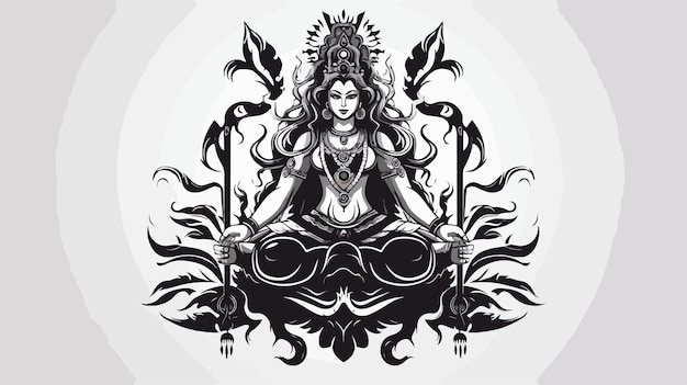 a vector illustration of deity with a black background and the words deity written in black and white