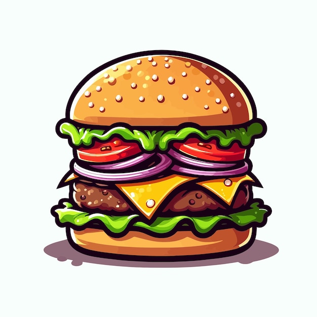 Vector Illustration of Delicious Hamburger