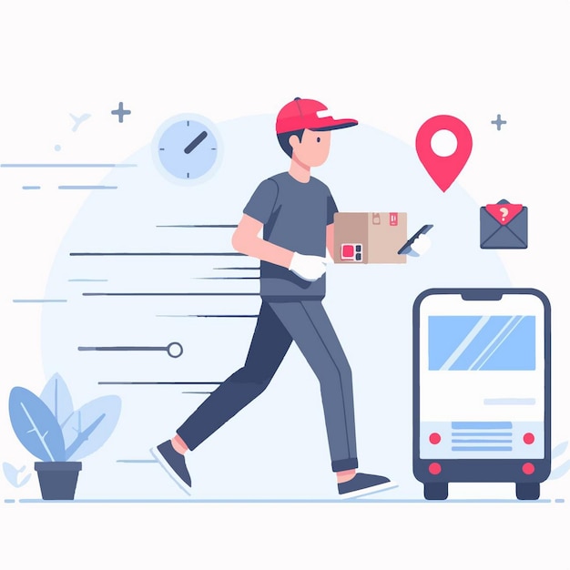 Vector vector illustration of delivery service in flat design style