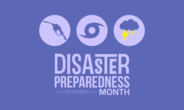 Vector illustration design concept of disaster preparedness month observed on every september