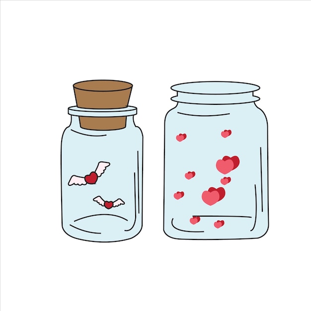 vector illustration design of love in a bottle suitable for valentine couple