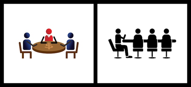 Vector illustration design of the meeting icon with a simple concept meeting on the table