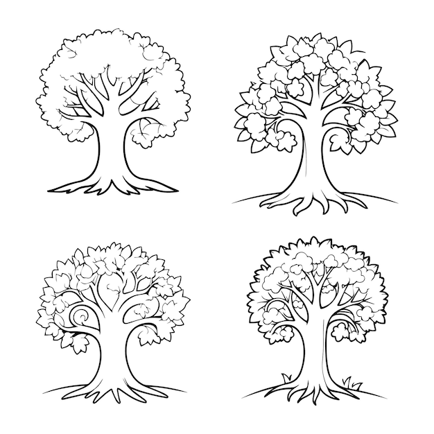 vector illustration design of trees