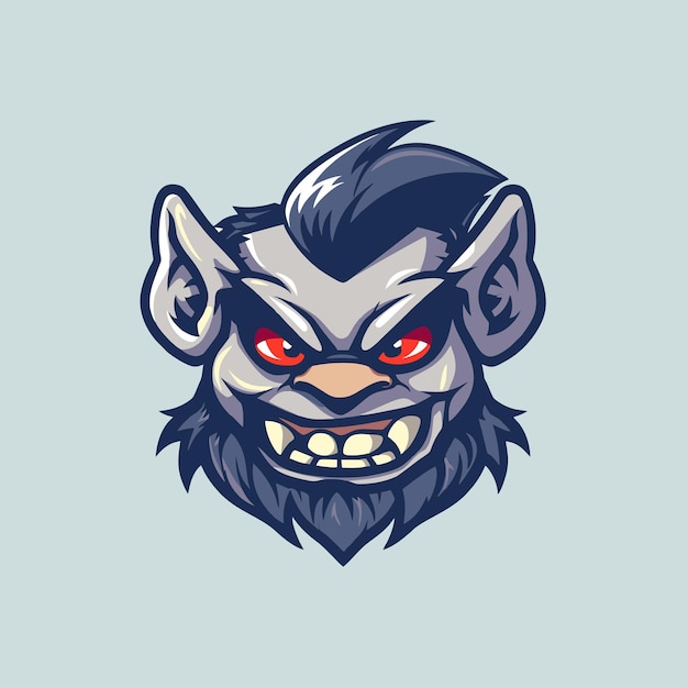 Vector illustration design of troll monster Esport logo