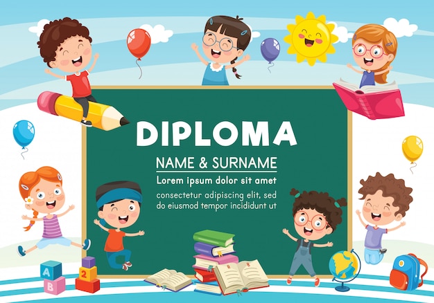 Vector Illustration Of Diploma Design