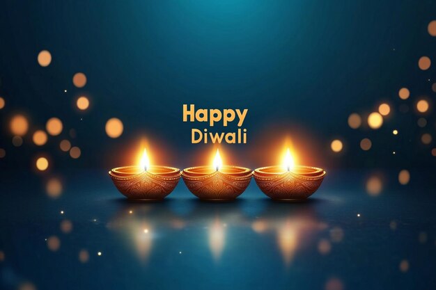 Vector vector illustration of diwali festival with stylish beautiful oil lamp and happy diwali elements