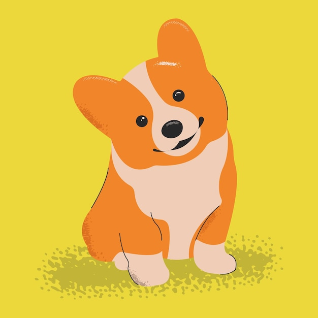 Vector vector illustration of dog corgix9