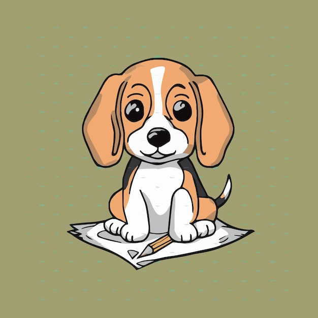 Vector vector illustration of dog drawing image