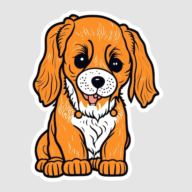 Vector illustration dog sticker design