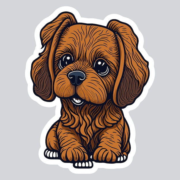 Vector illustration dog sticker design