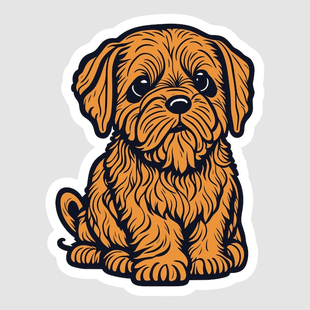 Vector illustration dog sticker design