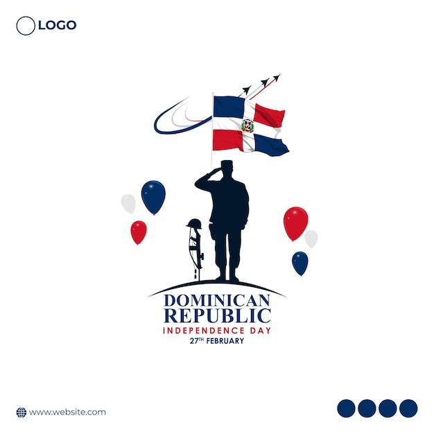 Vector illustration of Dominican Republic Independence Day social media feed template