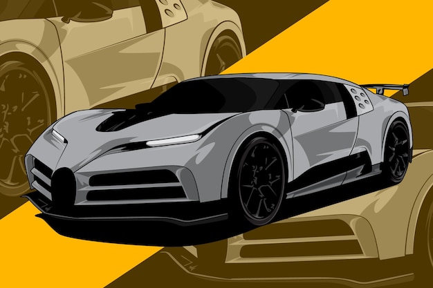 Vector of illustration drawing sports car or supercar.