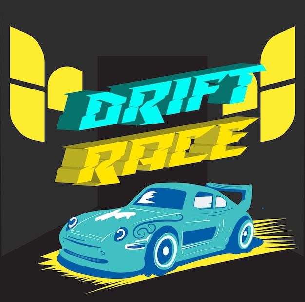 Vector illustration Drift Race sport car