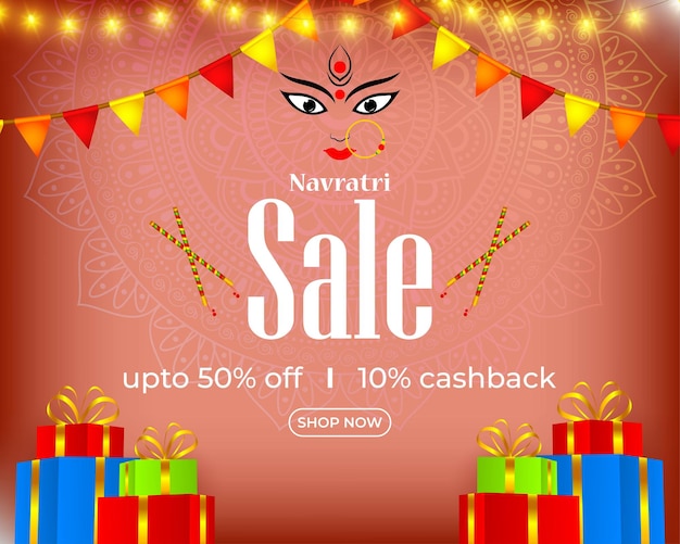 Vector illustration for Durga Puja Sale banner