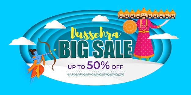 Vector illustration of Dussehra Sale banner