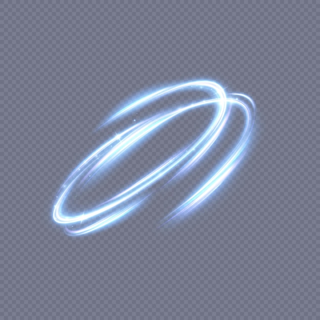 Vector illustration of dynamic light sources on a transparent background High speed in light