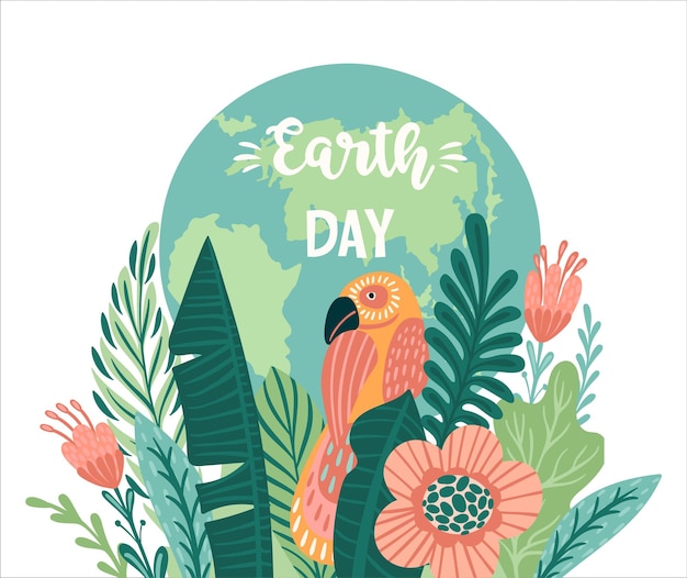 Vector illustration for Earth Day and other environmental concept Isolated design for card poster banner flyer and other use