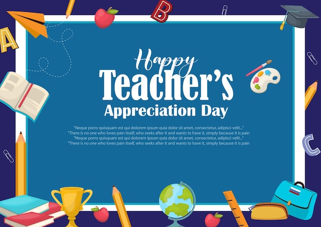 Vector vector illustration editable teacher appreciation day post banner template