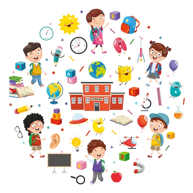 Vector Illustration Of Education Elements