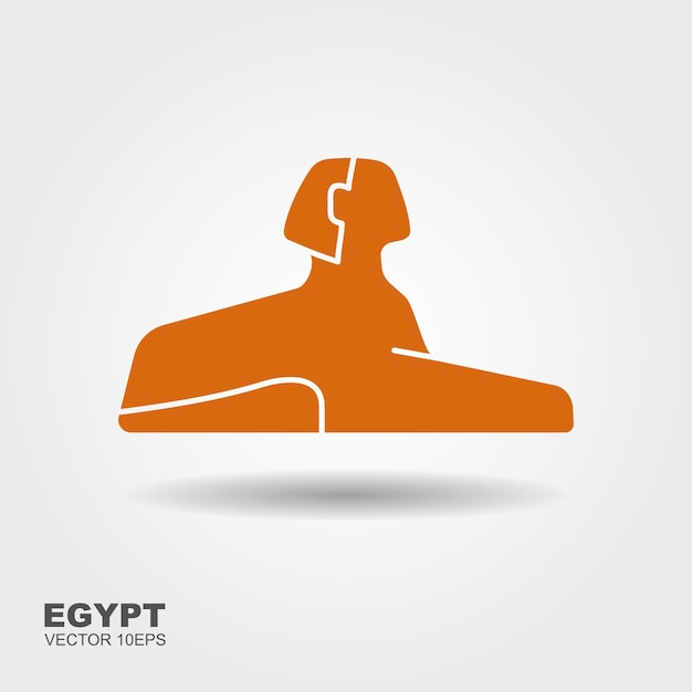 Vector illustration Egyptian sphinx Flat stylized icon