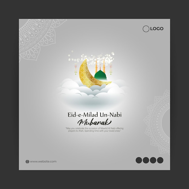 Vector vector illustration of eid e milad un nabi social media feed template