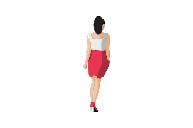 Vector illustration of elegant women walking