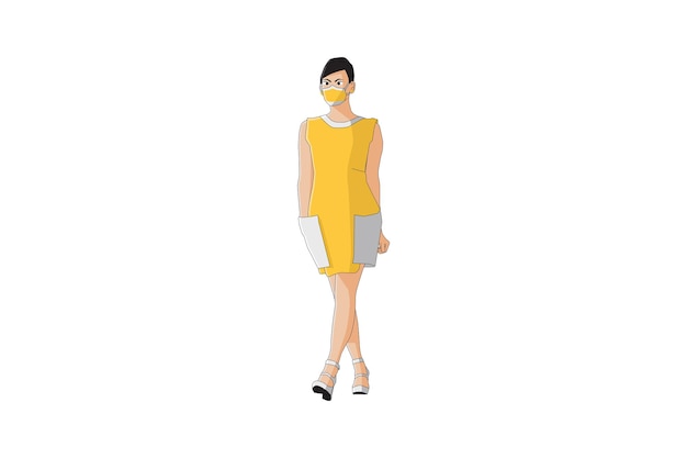 Vector illustration of elegant women walking