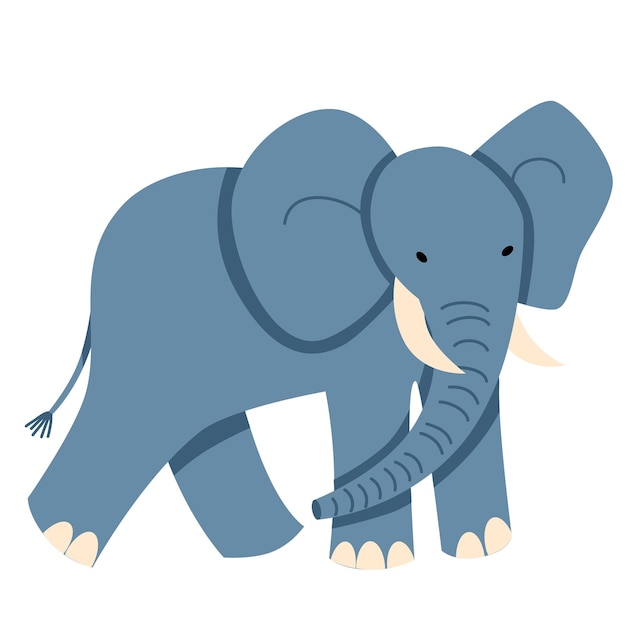 Vector illustration of an elephant in a flat style