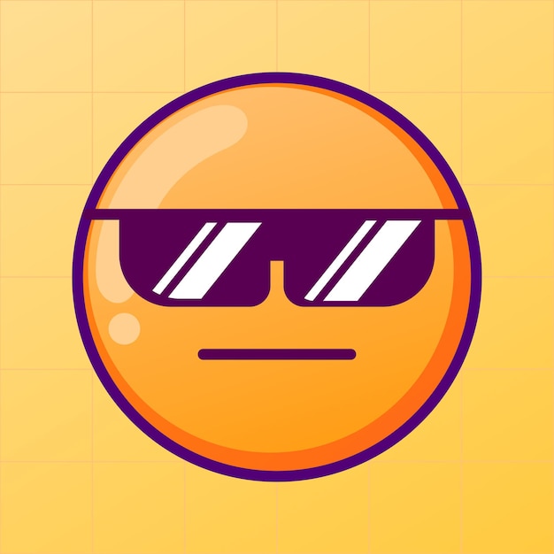 Vector vector illustration of emoji wearing glasses