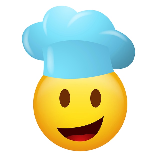 Vector illustration of emoticon wearing chef hat